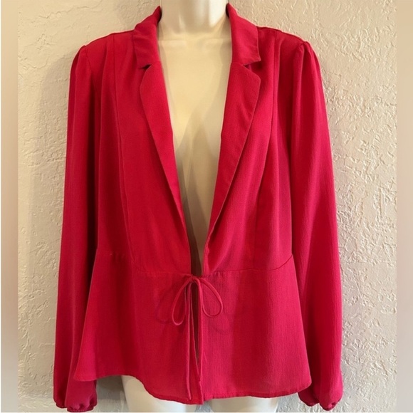 torrid Jackets & Blazers - Torrid Lightweight Red Blazer with Notched Lapels and Relaxed Fit size 1